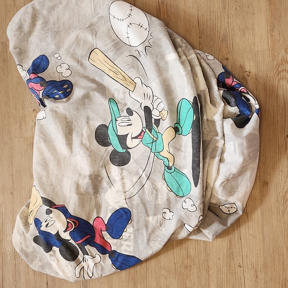 Vintage Disney Baseball Mickey Single Fitted Sheet.